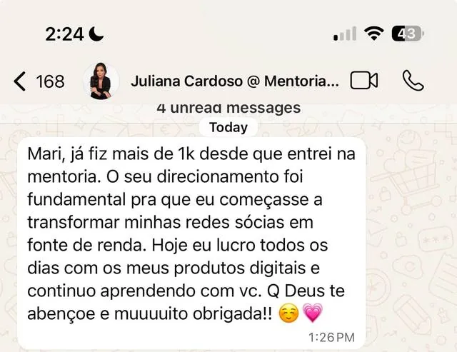 Depoimento de Juliana Cardoso, aluna do RDP